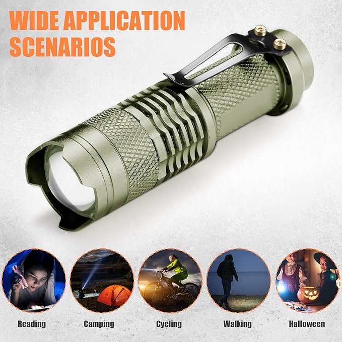 Fumete 20 Pieces LED Flashlight Mini 3 Mode Tactical Torch Small Water Resistant Pocket Flash Light