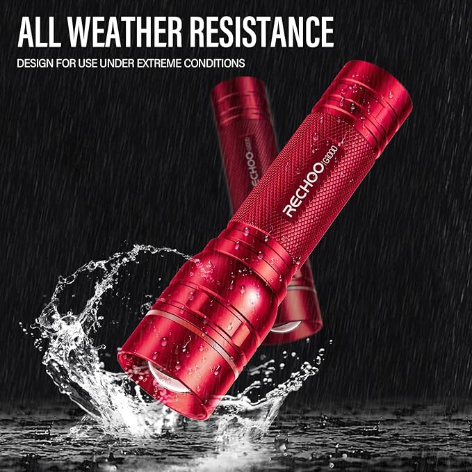 RECHOO Rechargeable Flashlights High Lumens, G1000 Super Bright Flash Light, Small Zoomable LED