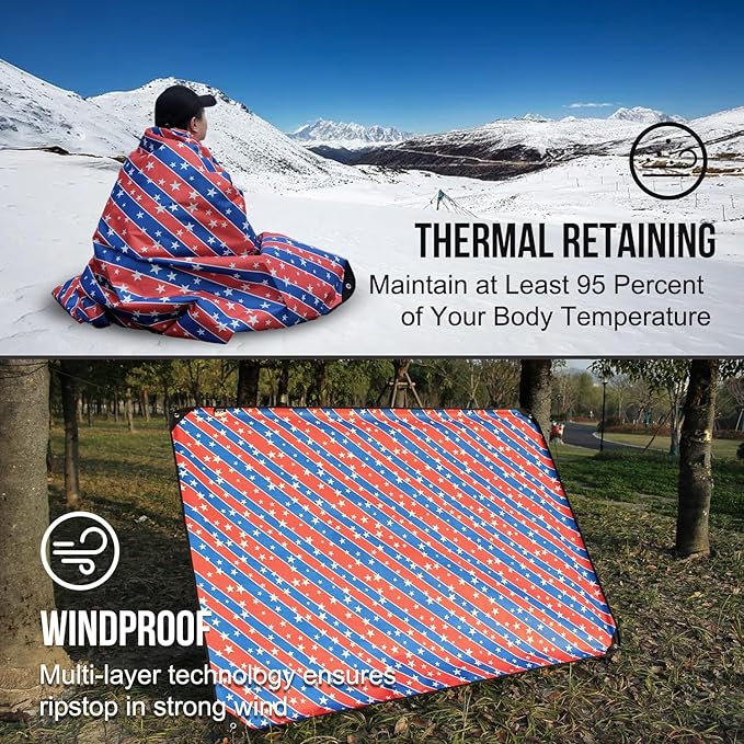 LYN Heavy Duty Emergency Blanket Survival Gear Waterproof Insulated Blanket Emergency Tarp for