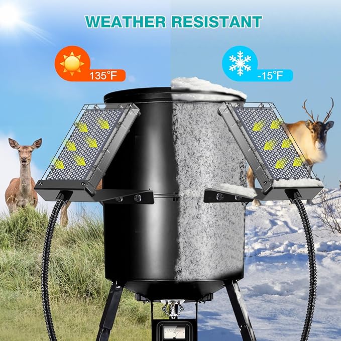 Solar Panel for Deer Feeder, 6V Solar Panel Outdoor Hunting Feeder Waterproof, Solar Power Battery
