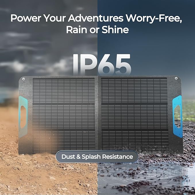 Renogy 100 Watt Solar Panel, N-Type 100W Portable Solar Panels w/Kickstands, Foladable 25% High