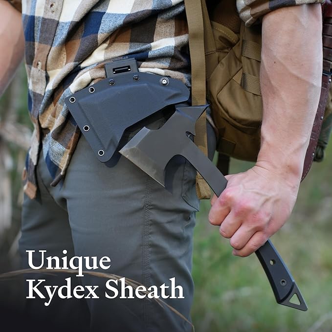 KOVA Black Thorn Hatchet - Stainless Steel, 14" Overall Length, 6.8" Blade, G10 Handle