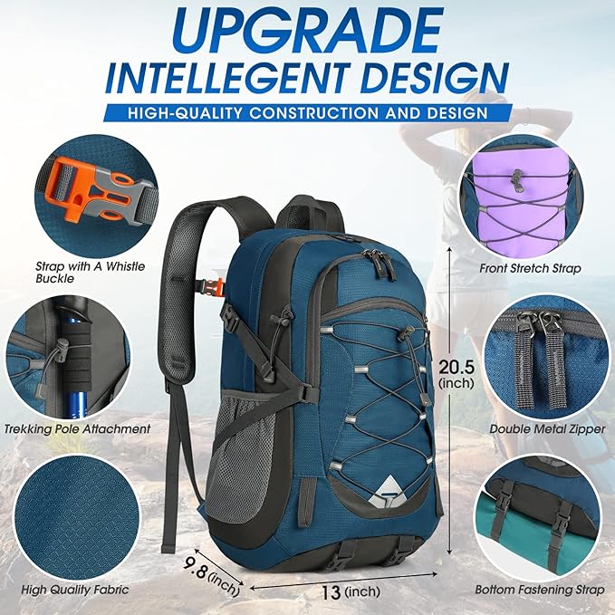 IGOLUMON Hiking Backpack 40L Packable Lightweight Camping Backpack Men Women Waterproof Hiking