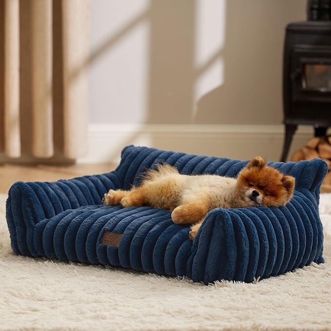 Bedsure Cute Cat Couch for Pets - Fluffy Small Dog Sofa with Premium Soft Corduroy Fleece, Pet Sofa