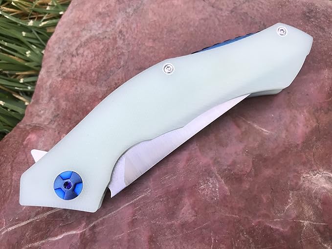 TACTICAL GEARZ Pocket Folding Knife for EDC, D2 Steel Blade, Solid G10 Handle, Includes Sheath