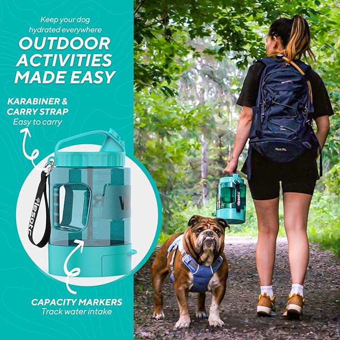77oz Portable Dog Water Bottle, Large Travel Water Bowls for Dogs Camping Essentials Hiking Park