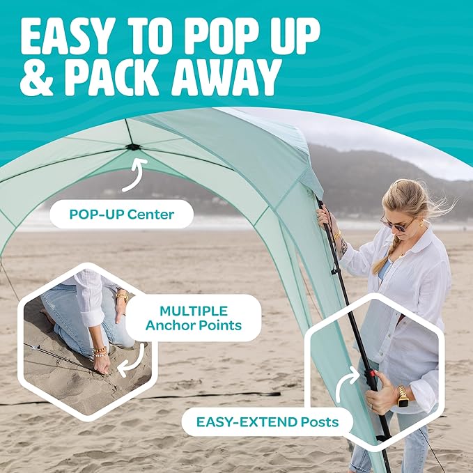Pop Up Sun Canopy Shelter - Lightweight, Portable Outdoor Shelter with UPF 50+ Sun Protection &