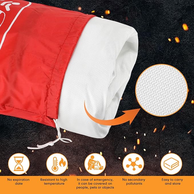 Emergency Fire Blanket for Car Vehicle Fiberglass Extinguisher Blanket Large Fire Suppression