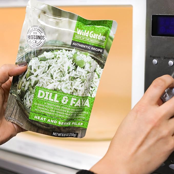 Wild Garden Heat and Serve Pilaf, Dill & Fava, Fully Cooked, Ready to Eat, Microwavable, 8.8 oz