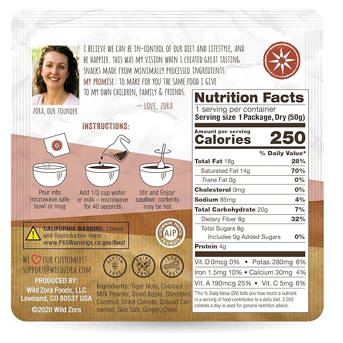 Wild Zora - Instant Grain-Free Hot Cereal - AIP Baked Apple (5-Pack)