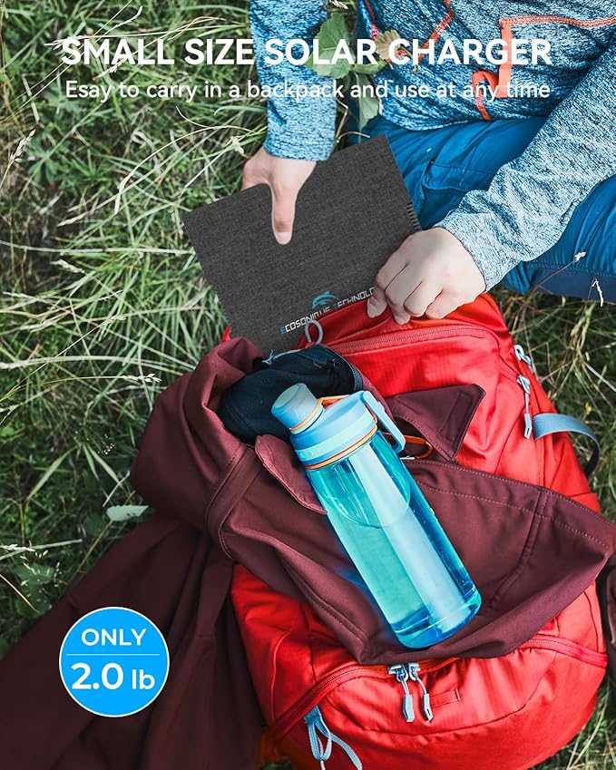 Ecosonique 30W Portable Solar Charger Foldable Solar Panels with USB C USB A Fast Charging