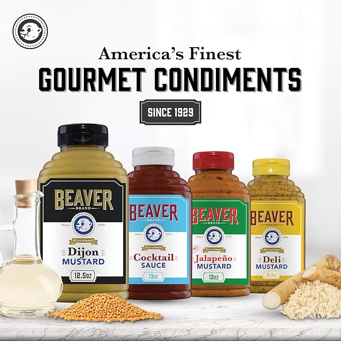 Beaver Traditionally Hot Dijon Mustard, 12.5 oz squeeze bottle