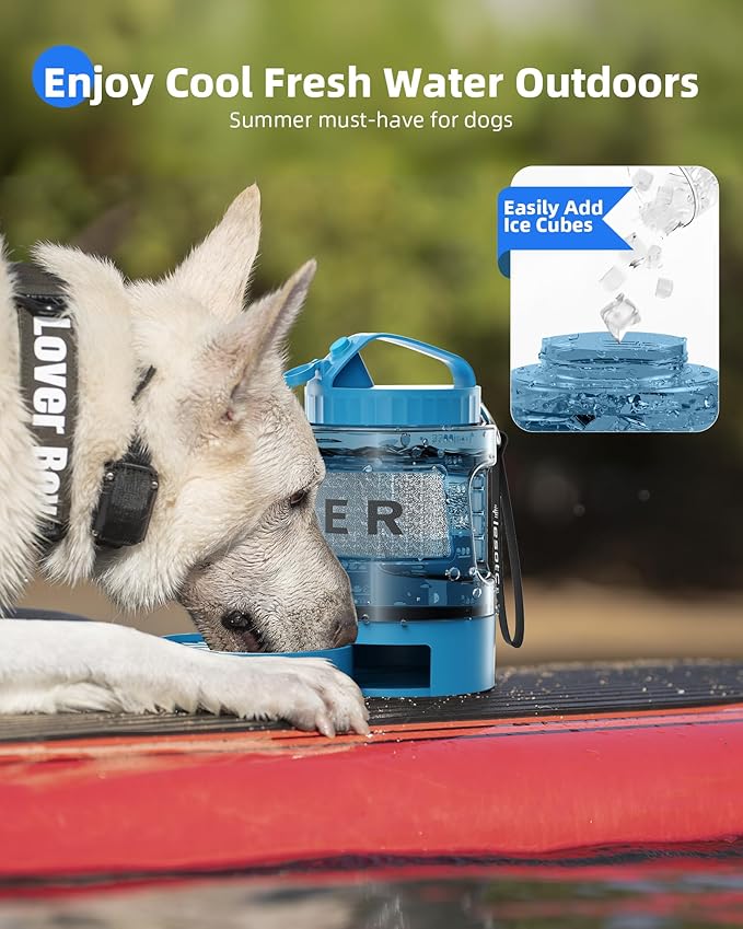 Dog Water Bottle Travel Portable - 77oz Large Travel Water Bowl Dispenser for Dogs Camping