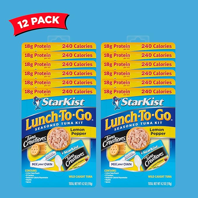 StarKist Lunch-To-Go Tuna Creations, Lemon Pepper Tuna Salad Kit - 4.2 oz Kit, 12 Pack