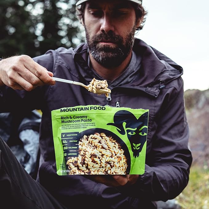 BIGHORN Mountain Food Vegetarian Creamy Mushroom Pasta - contains 6 packs | 12 servings | 192g