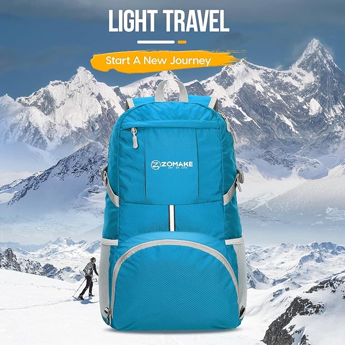 ZOMAKE Lightweight Packable Backpack 35L, Light Foldable Backpacks Water Resistant Collapsible