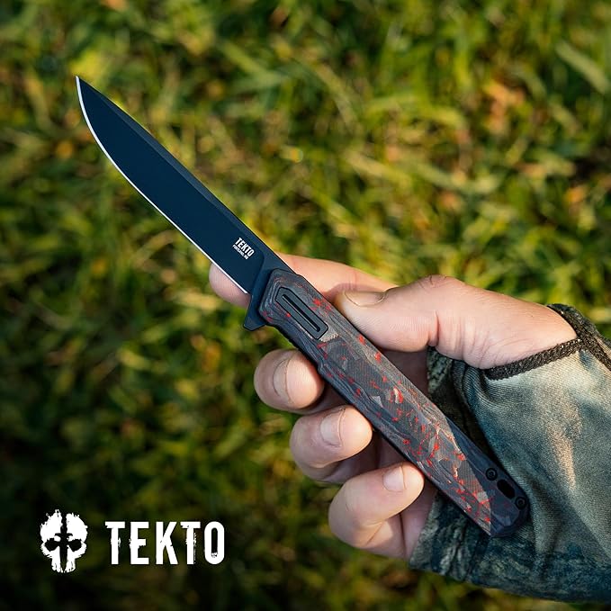 F2 Bravo Folding Pocket Knife - D2 Steel Blade, Ceramic Ball Bearings - EDC - Snap, Swift Flip for