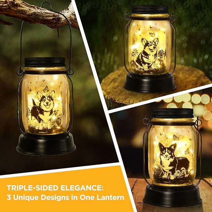 Corgi Gifts for Women/Men Corgi Solar Lanterns Dog Mom Birthday Dog Lovers Lantern Pet Loss Pet