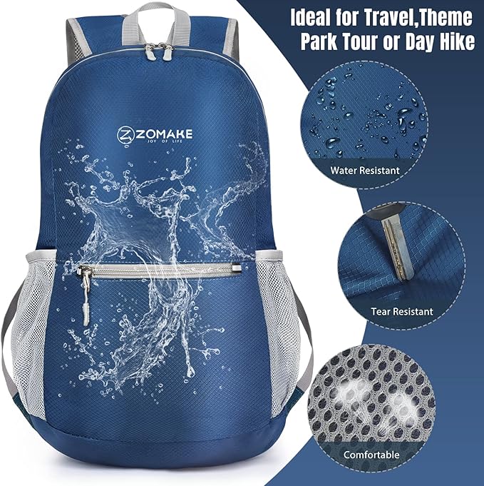 ZOMAKE Ultra Lightweight Hiking Backpack 20L, Packable Small Backpacks Water Resistant Daypack for