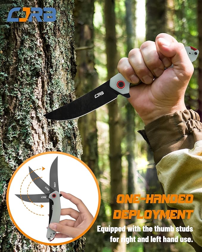 CJRB Folding Pocket Knife with AR-RPM9 Steel Blade and G10 Handle for Men Outdoor, Camping