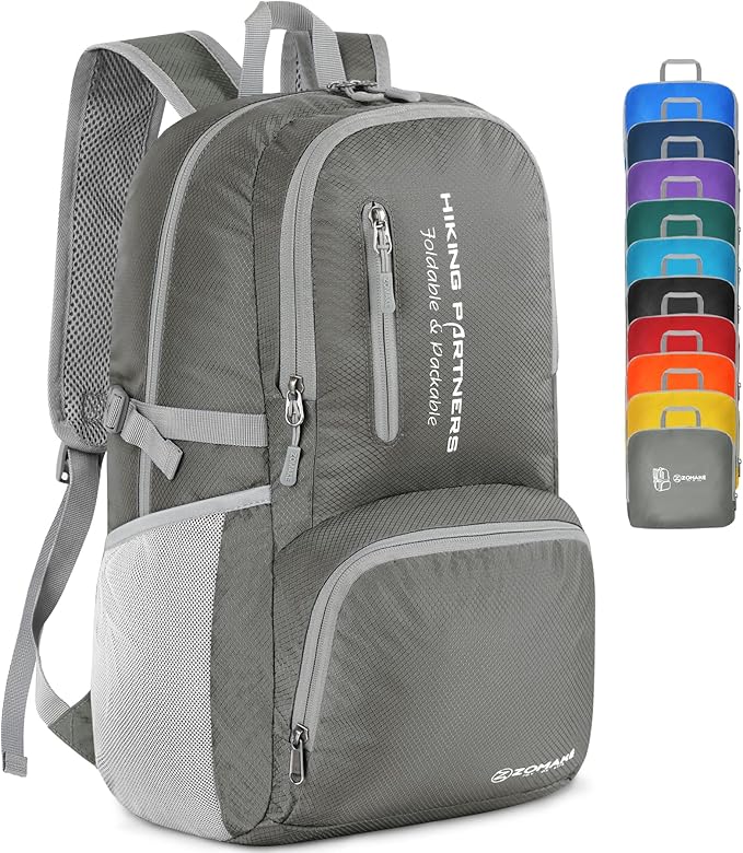 ZOMAKE Lightweight Packable Backpack - 35L Light Foldable Hiking Backpacks Water Resistant