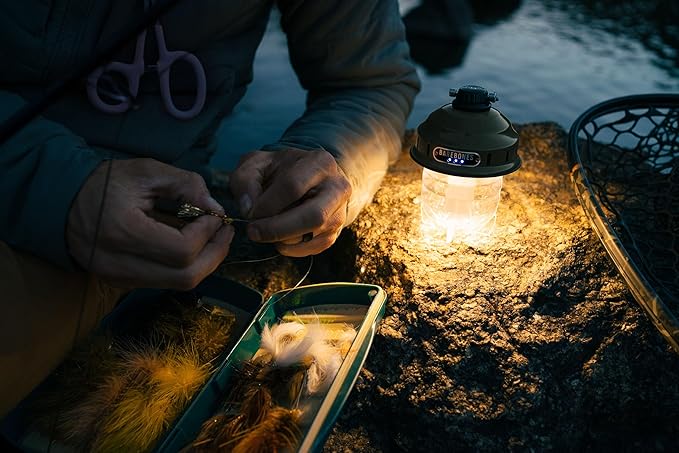 Barebones Beacon Hanging Light ??Olive Drab, Rechargeable LED Camping Lantern with Adjustable