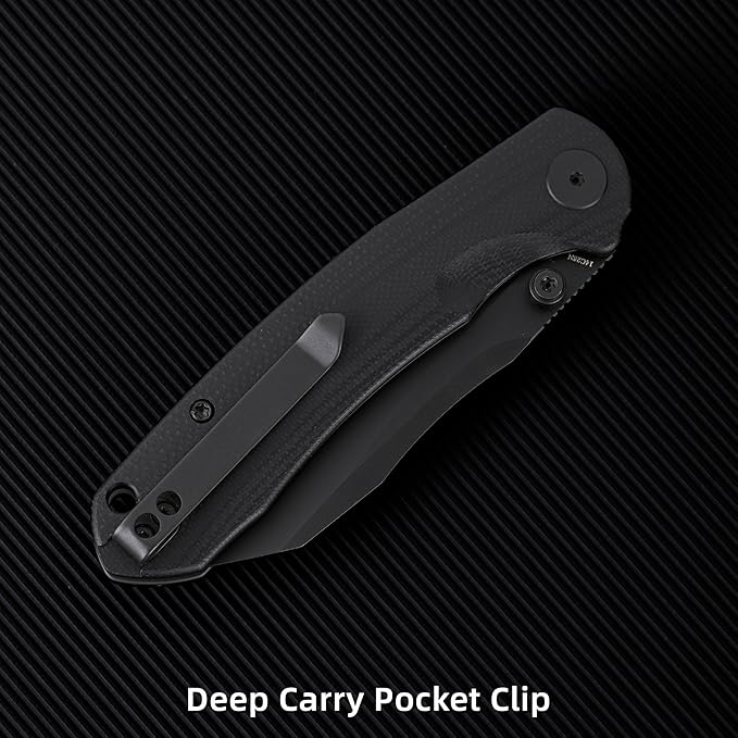 Folding Pocket Knife, 3.35" 14C28N Blade G10 Handle EDC Knife with Liner Lock, Small Pocket Knife