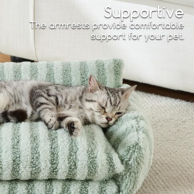 Hollypet Cat Bed Fluffy Plush Mutifuctional Double-Layer Soft Pet Couch Orthopedic Sofa Nest Beds