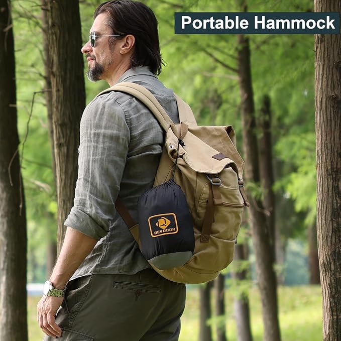 Camping Hammock with Net,Travel Portable Lightweight Hammocks with Tree Straps and Solid D-Shape