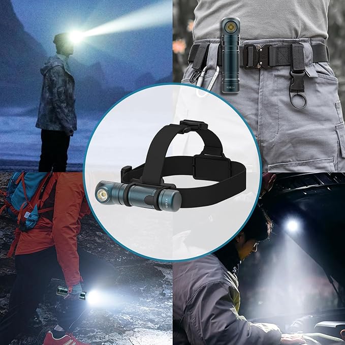 Headlamp Flashlight Rechargeable - 1500 Lumens Right Angle Headband LED Headlight, Waterproof Head