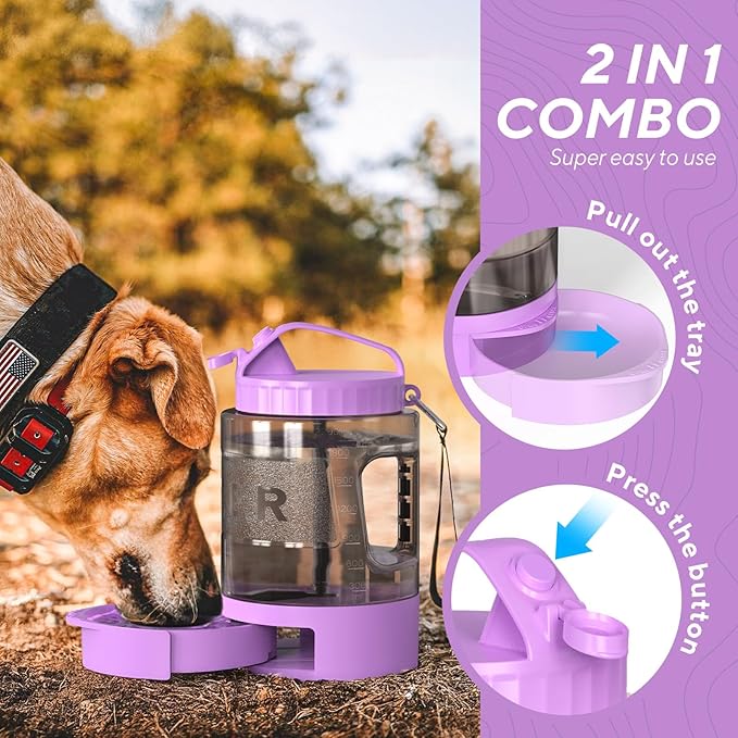 Dog Water Bottle Portable Travel - 77oz Large Travel Water Bowl for Dogs Camping Hiking Beach