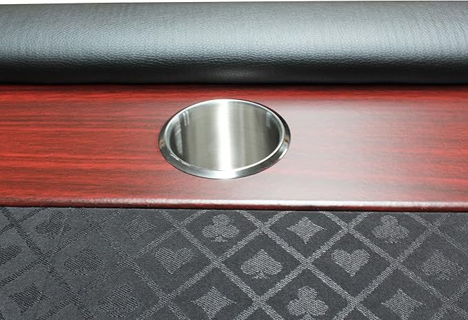 Poker Table 96 inches Light Series for 10 Player Games with Cup Holders Wooden Racetrack Felt