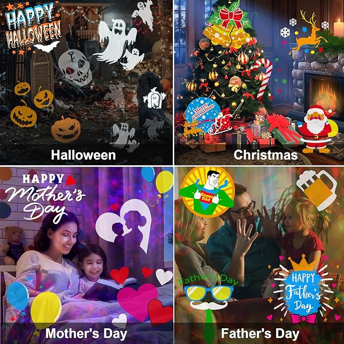 2025 Upgraded Brighter Halloween Decorations Projector Lights for Home, FLITI 19 HD Slide Christmas
