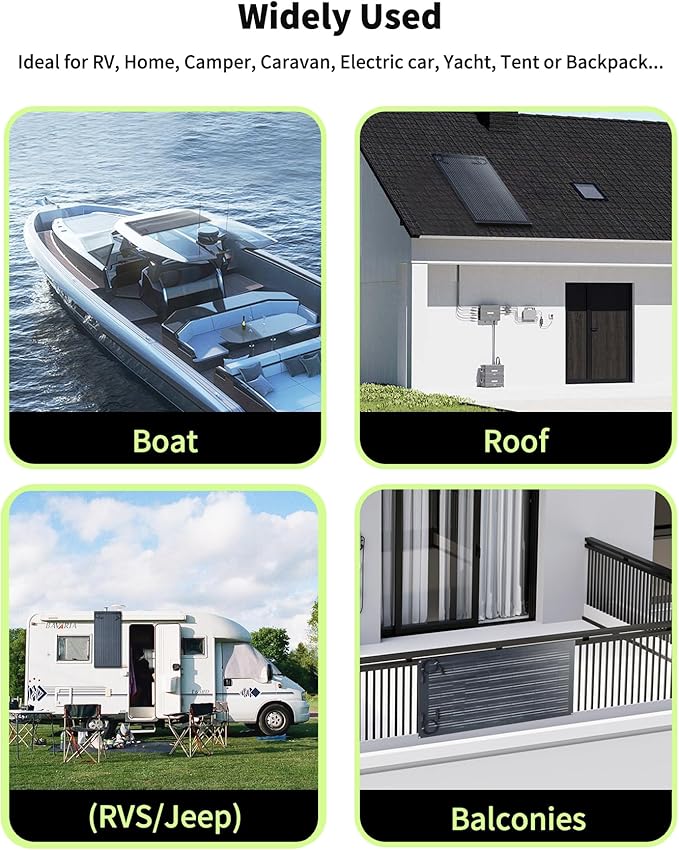 400W Flexible Solar Panel Greenmagic 2 PCS 200W Solar Panels IP68 Waterproof 20V Ultra Thin