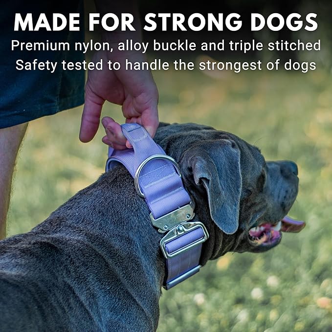 Spark Paws Tactical Dog Collar - Heavy Duty, Premium Quality, Thick and Durable for Large and
