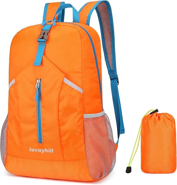25L Foldable Hiking Backpack Lightweight Packable Basic-Daypack Collapsible Bag Water-Resistant