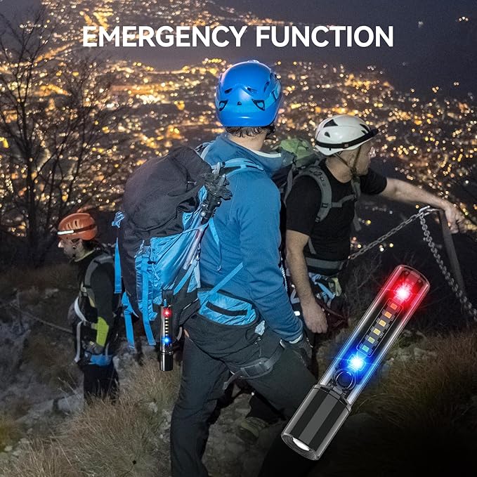 VAVOFO LED Flashlight, Aluminum Body, Adjustable Beam, Purple LED EDC Flashlight - USB-C