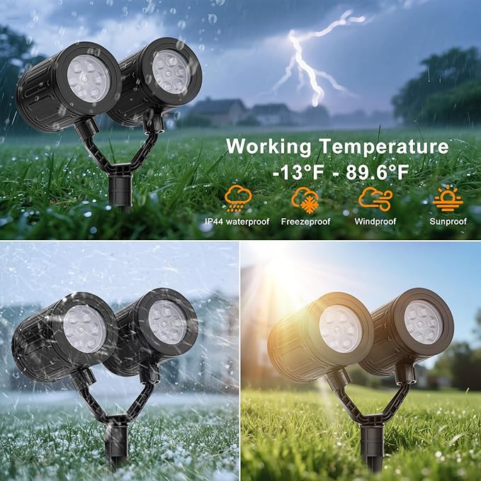 Christmas Snowflake Projector Lights Outdoor Waterproof 2025 Upgraded Double Head Dynamic Rotating