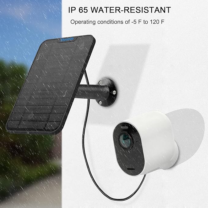 4W Solar Panel Charging Compatible with Arlo Pro 3/Pro 4/Pro 5S/Ultra/Ultra 2 only, with 13.1ft