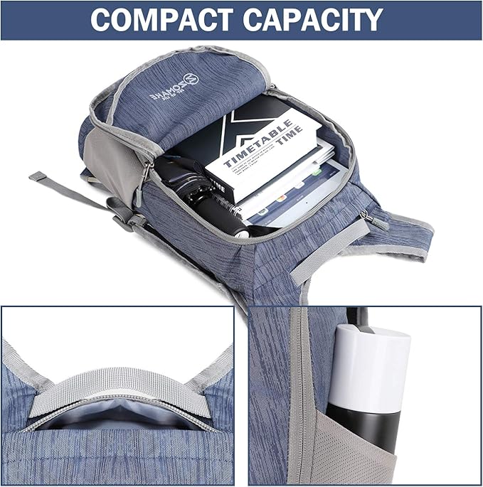 ZOMAKE Ultra Lightweight Packable Backpack 18L, Small Foldable Hiking Backpacks Water Resistant