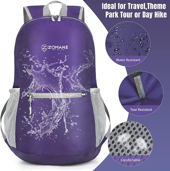 ZOMAKE Ultra Lightweight Hiking Backpack 20L, Packable Small Backpacks Water Resistant Daypack for