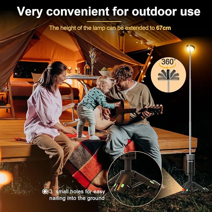 Camping Lights Rechargeable, Detachable Camping Lantern with Stand, Telescopic Waterproof Camp