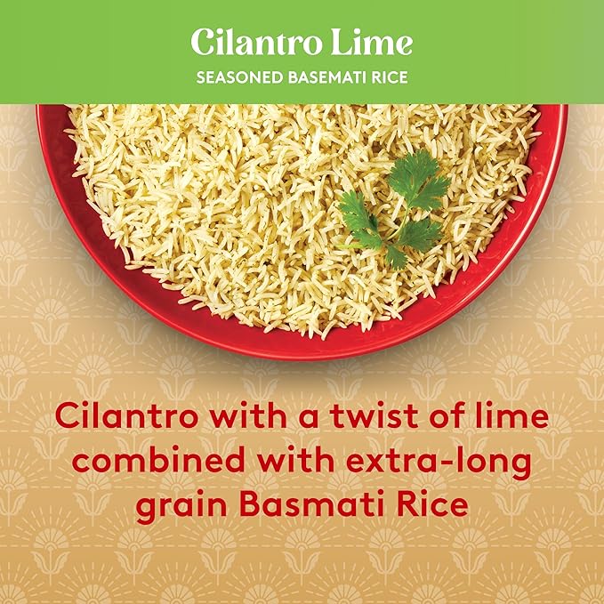 Royal Cilantro Lime Basmati Rice - Ready to Heat Basmati Rice - (4 Pack) 8.5 oz Microwaveable Pouch