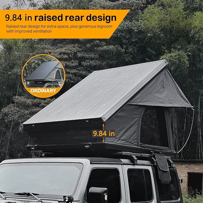 Hardshell Rooftop Tent, Car Roof Tent for Camping, Jeep, SUV, Van, with Aluminum Alloy Shell, 300D