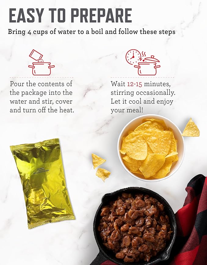 ReadyWise Emergency Food Supply - 120 Servings BBQ Beans Bucket, Freeze Dried Protein Meals