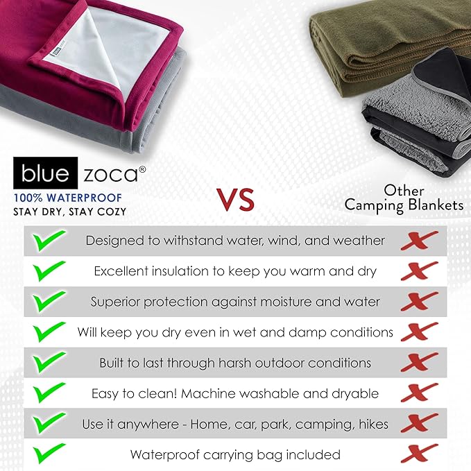 Beach Blanket Waterproof Sandproof Waterproof Blanket for Camping, Hiking, Outdoor Sporting Events