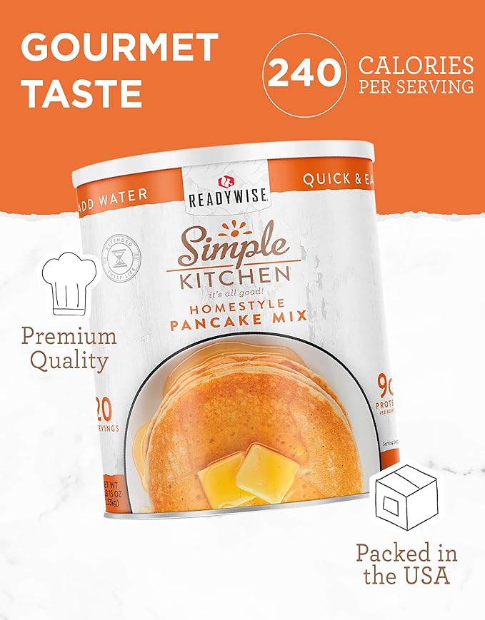 Simple Kitchen Homestyle Pancake Mix ??20 Servings for Family Meal Prep, Gluten Free & Freeze Dried