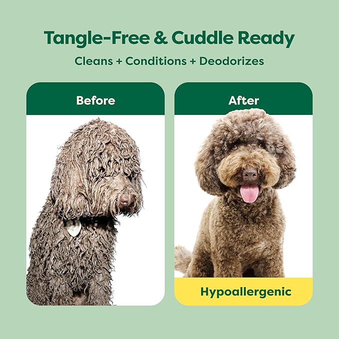 Earth Rated 3-in-1 Detangling Dog Shampoo and Conditioner, Deodorizing Oatmeal Shampoos for Dogs
