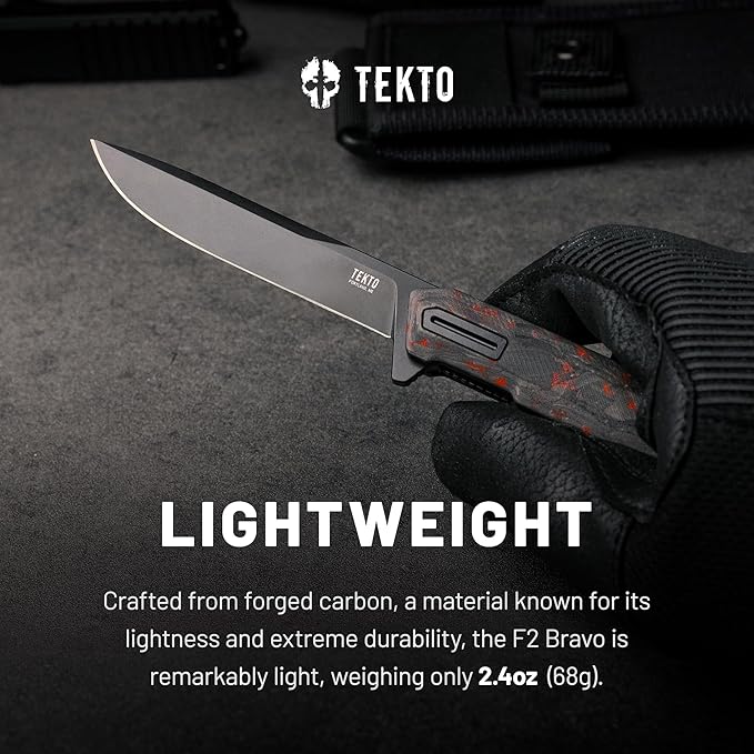 F2 Bravo Folding Pocket Knife - D2 Steel Blade, Ceramic Ball Bearings - EDC - Snap, Swift Flip for