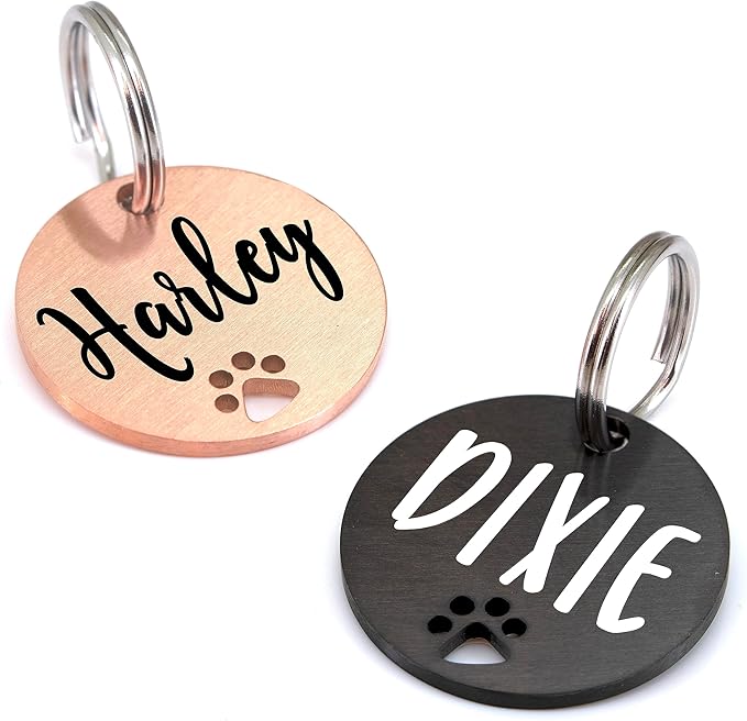 Ultra Joys Dog Tags Personalized for Pets - Hollow Paw Custom Pet ID Tag - Engraved Dog Tag for